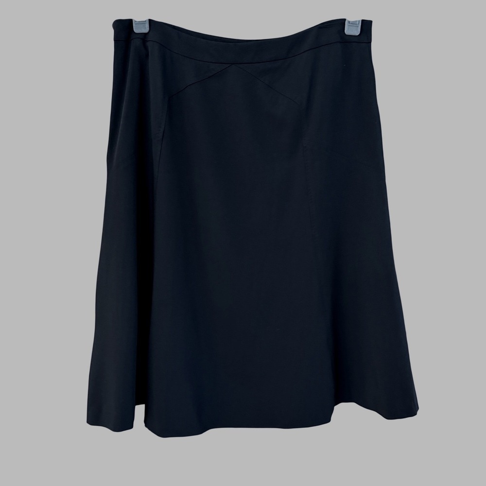 REISS Black Midi Skirt A-Line Flared Business Casual Women Size 10 - Picture 2 of 12